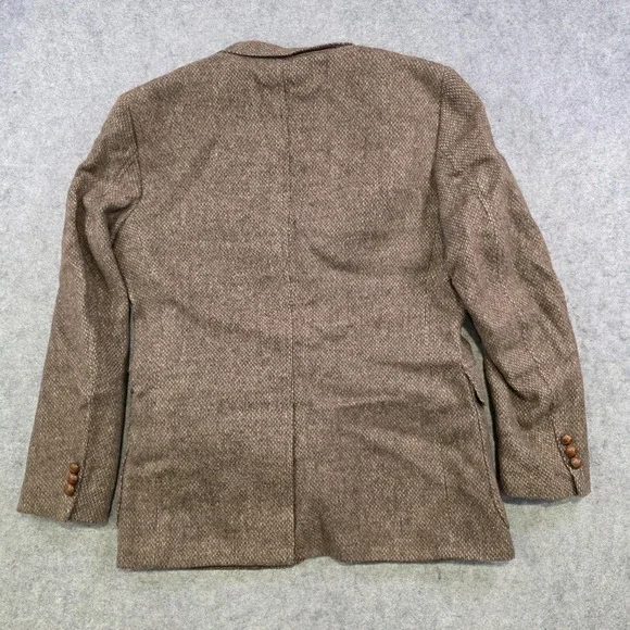 Vintage Chaps Ralph Lauren Blazer Mens 40? Brown Herringbone Wool Tweed Coat USA